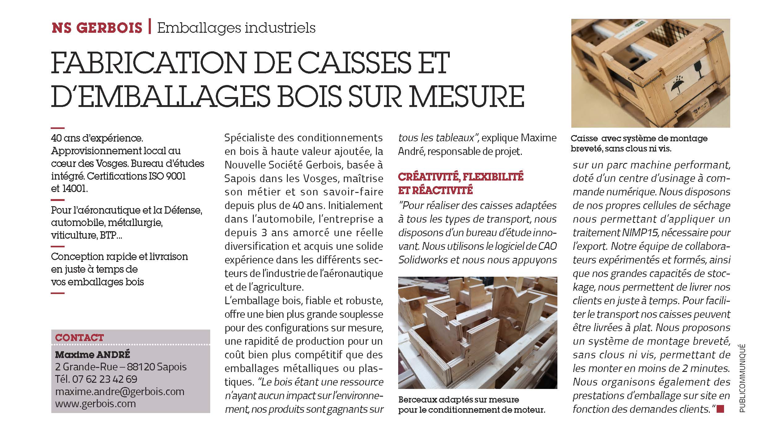 Ils en parlent - Usine Nouvelle Publi reportage dans le magazine L'usine Nouvelle 05-09-20