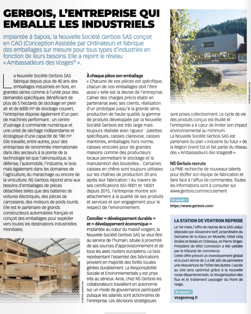 Article VosgesMag de Mars2022