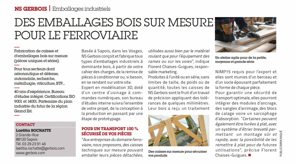 Article de presse Usine Nouvelle -Octobre 2022-NSG